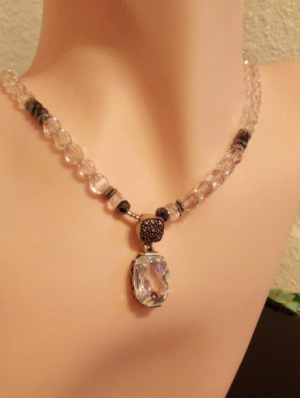 Clear Crystal Pendant Necklace for Women - Brand